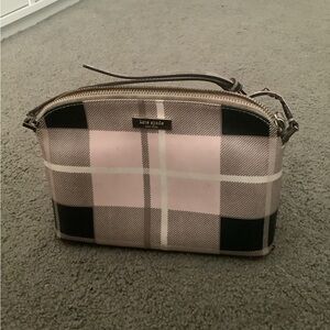 Kate Spade Pink and Black Plaid Crossbody Bag